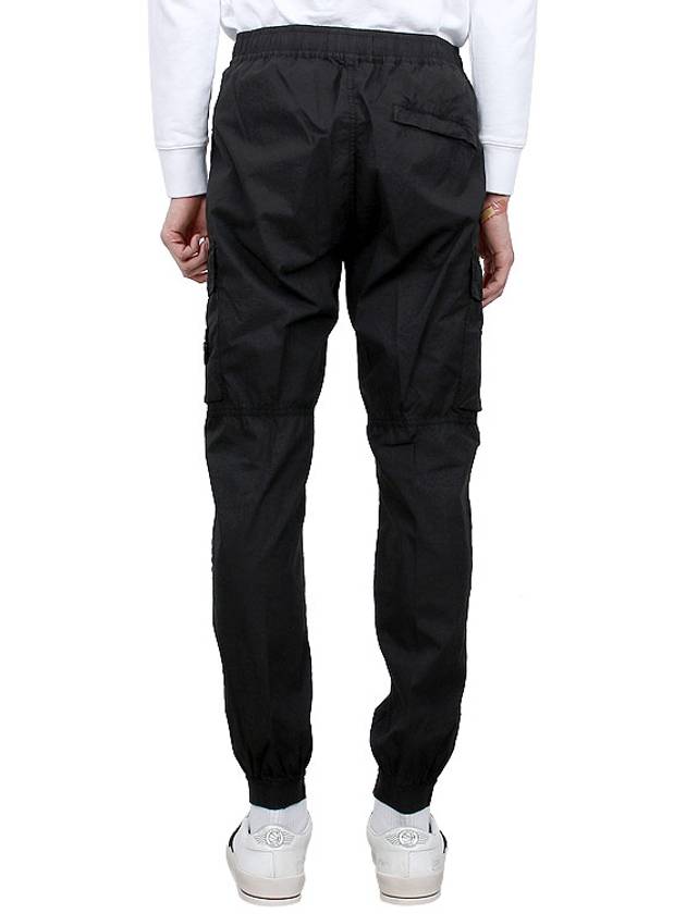 Stretch Cotton Tela Paracadute Straight Pants Black - STONE ISLAND - BALAAN 5