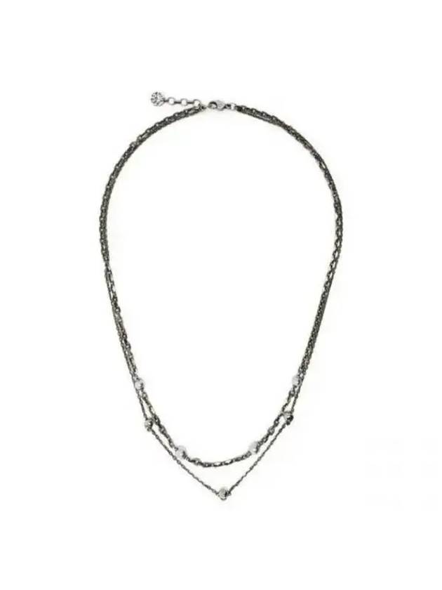 Pearl Skull Chain Necklace Silver - ALEXANDER MCQUEEN - BALAAN 1