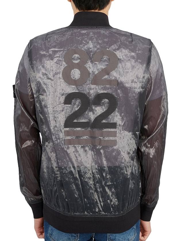 Men's Waffen Patch Piatina Transparent Anniversary Bomber Jacket Gray - STONE ISLAND - BALAAN.