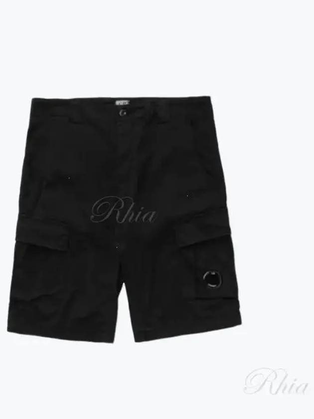 Men's Stretch Satin Lens Cargo Shorts Black - CP COMPANY - BALAAN 2