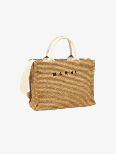 Small Raffia East West Tote Bag Brown - MARNI - BALAAN 2