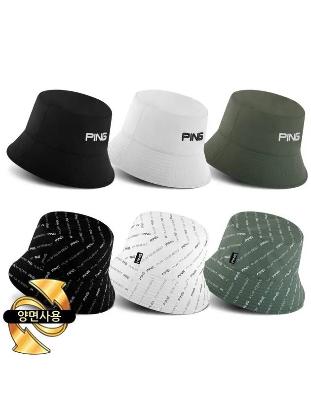 Pattern reversible double-sided bucket hat golf hat - PING - BALAAN 5