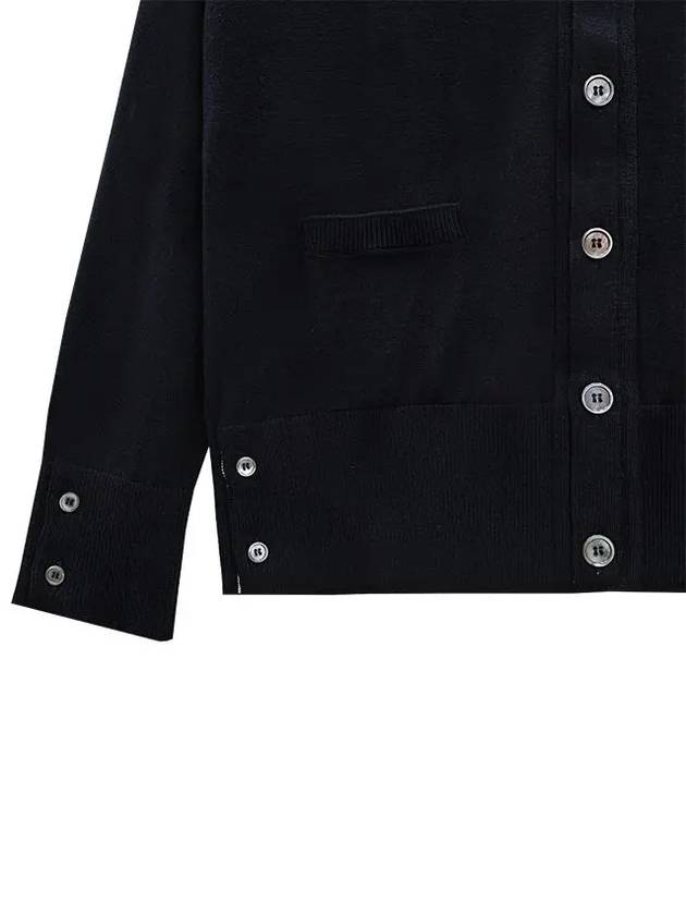 Men's Sustainable Classic Diagonal Wool Cardigan Navy - THOM BROWNE - BALAAN 5