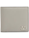 V Logo Signature Half Wallet Grey - VALENTINO - BALAAN 2