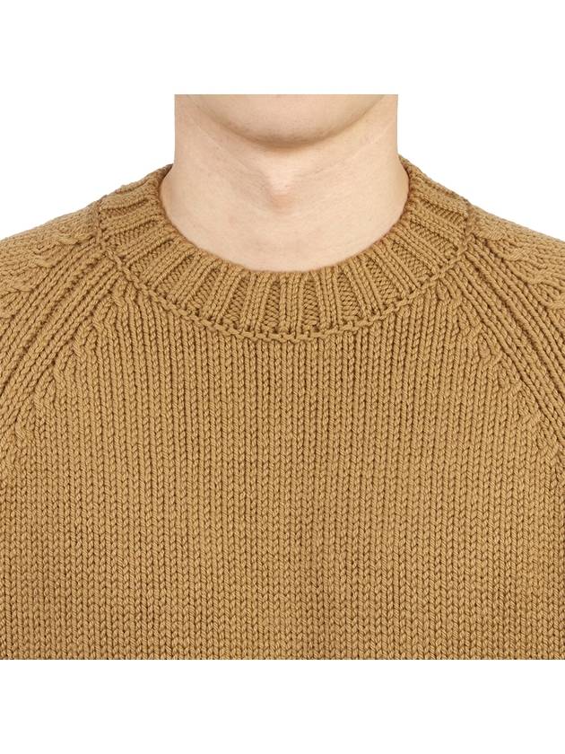 Men’s Merino Wool Knit Top Brown - TEN C - BALAAN 7