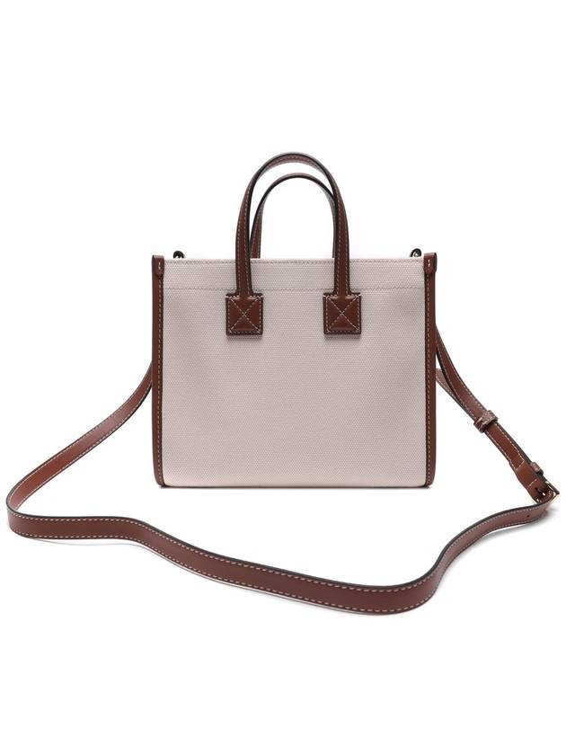 Mini Two-Tone Canvas and Leather Freya Tote Bag Natural Tan - BURBERRY - BALAAN 5