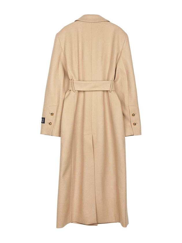 Sustainable Wool Cashmere Blend Tailored Single Coat Beige - PATOU - BALAAN 3