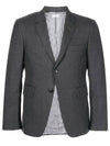 Super 120S Wool Twill Single Breasted Classic Jacket Dark Grey - THOM BROWNE - BALAAN.