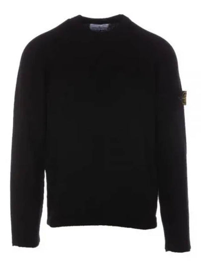 Crew Neck Wool Knit Top Black - STONE ISLAND - BALAAN 2