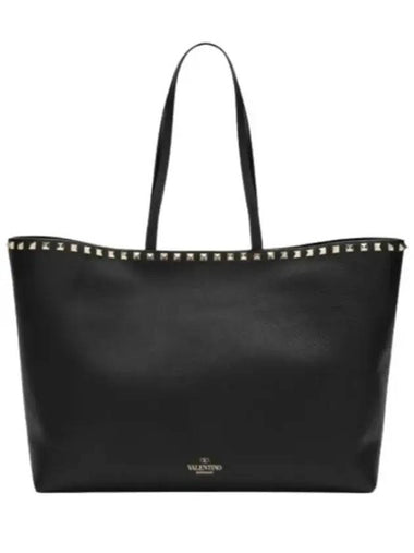 Rockstud Shopper Tote Bag Black - VALENTINO - BALAAN 1