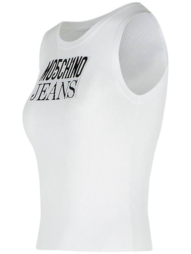 Moschino Jeans White Cotton Tank Top - MOSCHINO - BALAAN 2