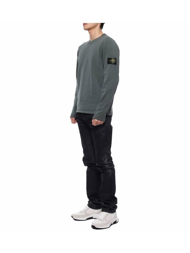 Raw Hand Cotton Crewneck Knit Top Dark Green - STONE ISLAND - BALAAN 5