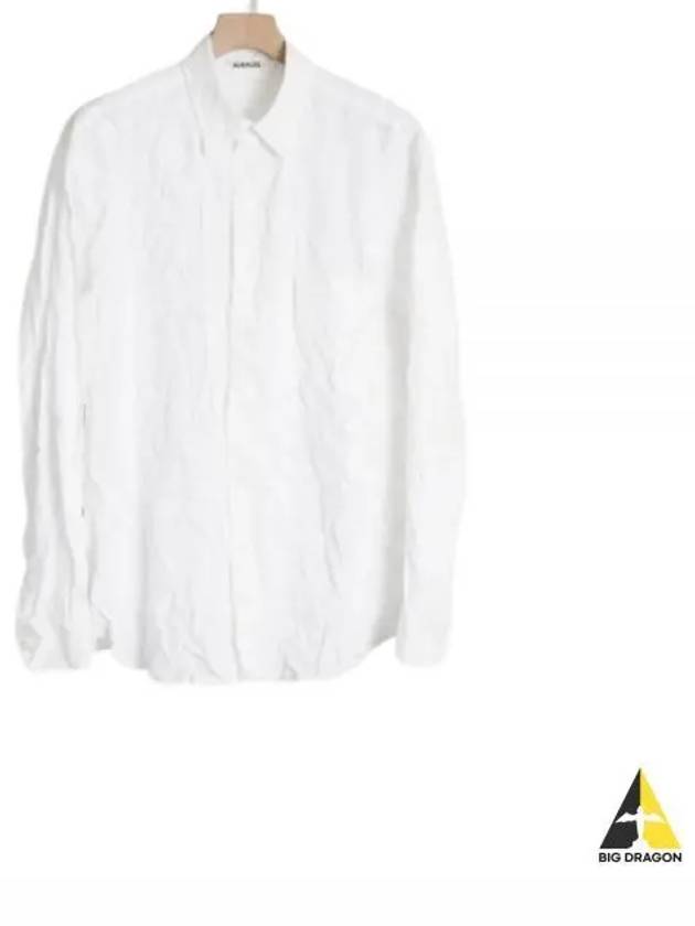 24 WRINKLED WASHED FINX TWILL SHIRT white A24SS02FW Wrinkle Fins - AURALEE - BALAAN 1