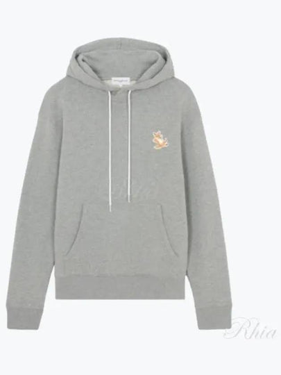 Chillax Fox Patch Classic Hoodie Grey Melange - MAISON KITSUNE - BALAAN 2