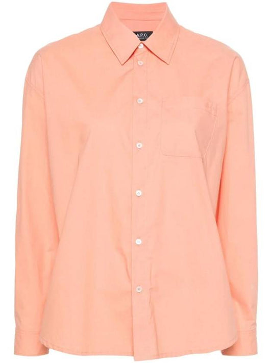 Boyfriend Long Sleeve Shirt Pink - A.P.C. - BALAAN 1
