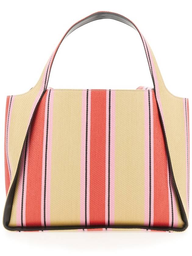 Logo Stripe Raffia Tote Bag Red - STELLA MCCARTNEY - BALAAN 3