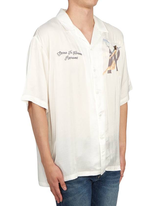 Men's Storms In Heaven Short Sleeve Shirt White - REPRESENT - BALAAN 4