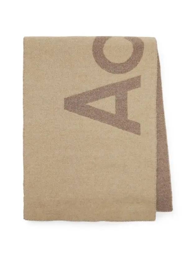 Jacquard Logo Two Tone Wool Muffler Brown - ACNE STUDIOS - BALAAN 3