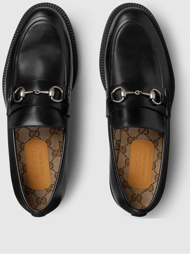 Shiny Horsebit Leather Loafer Black - GUCCI - BALAAN 5