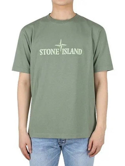 Stitches Two Embroidery Short Sleeve T-Shirt Sage Green - STONE ISLAND - BALAAN 2