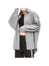 oversized balloon check shirt black white - MOO - BALAAN 1