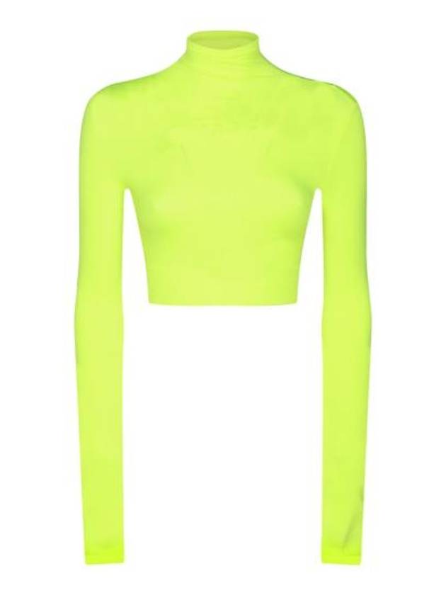 Crop Long Sleeve Neck Polar Fluo Yellow - BALENCIAGA - BALAAN 1