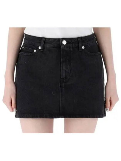 Stone Washed Denim Mini A-Line Skirt Black - A.P.C. - BALAAN 2