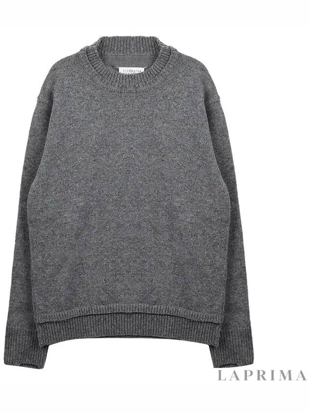 Back Stitch Elbow Patch Knit Top Grey - MAISON MARGIELA - BALAAN 9