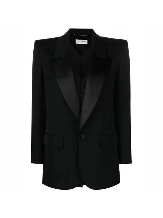 Single Breasted Blazer Jacket Black - SAINT LAURENT - BALAAN 1