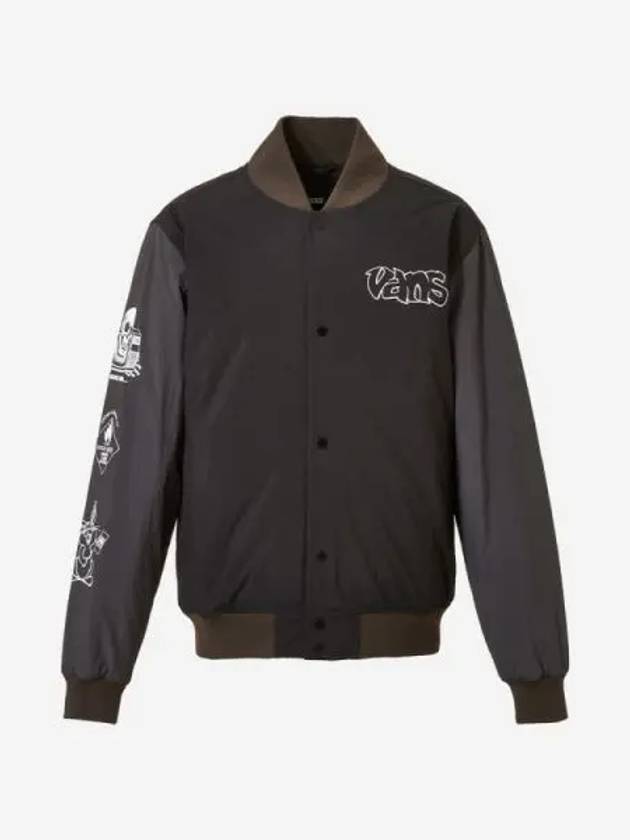 Crazy Eddie Baseball Jacket BLACK ASPHALT - VANS - BALAAN 1