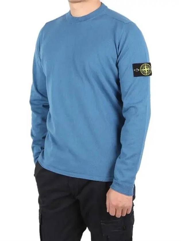 Wappen Patch Crew Neck Knit Top Powder Blue - STONE ISLAND - BALAAN 2