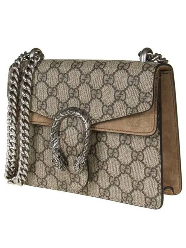 Dionysus GG Supreme Chain Small Canvas Shoulder Bag Beige - GUCCI - BALAAN 3