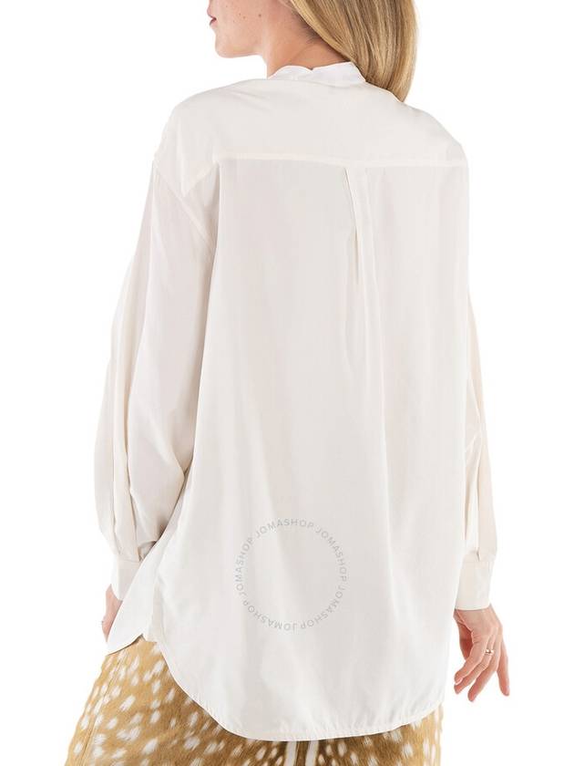 Burberry Neutral White Mindy Monogram Motif Oversize Shirt, Brand Size 4 (US Size 2) - BURBERRY - BALAAN 3