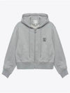 Back Logo Crop Zip-Up Hoodie Grey - WOOYOUNGMI - BALAAN 1