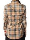 Button Down Collar Vintage Check Stretch Cotton Long Sleeve Shirt Beige - BURBERRY - BALAAN.