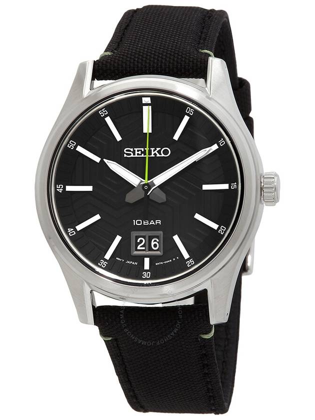 Seiko Big Date Quartz Black Dial Men's Watch SUR517P1 - SEIKO - BALAAN 1