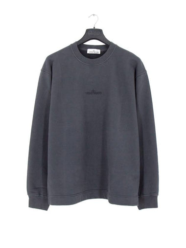 Crew Neck  Brushed Cotton Fleece Sweatshirt Grey - STONE ISLAND - BALAAN 1