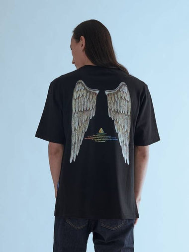 Hand Drawingwing Short Sleeve T-Shirt Black - ICONOGRAPHY - BALAAN 1