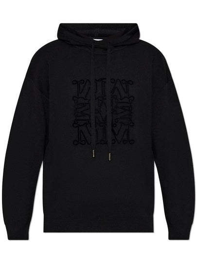 Embroidered Logo Drawstring Hoodie Black - MAX MARA - BALAAN 2