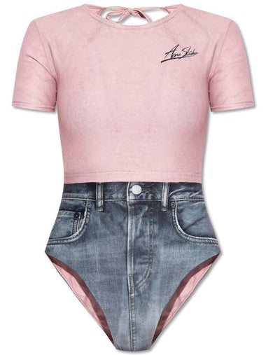 printed bodysuit pink - ACNE STUDIOS - BALAAN 1