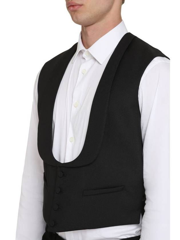 Men's Wool Mohair Formal Vest Black - GUCCI - BALAAN 6