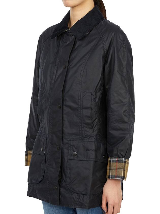 Beadnell Wax Zip-up Jacket Dark Navy - BARBOUR - BALAAN 6