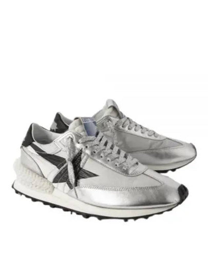 Marathon Metallic Leather Ripstop Low Top Sneakers Silver - GOLDEN GOOSE - BALAAN 2