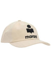 Tyron Embroidered Logo Ball Cap Ecru - ISABEL MARANT - BALAAN 3