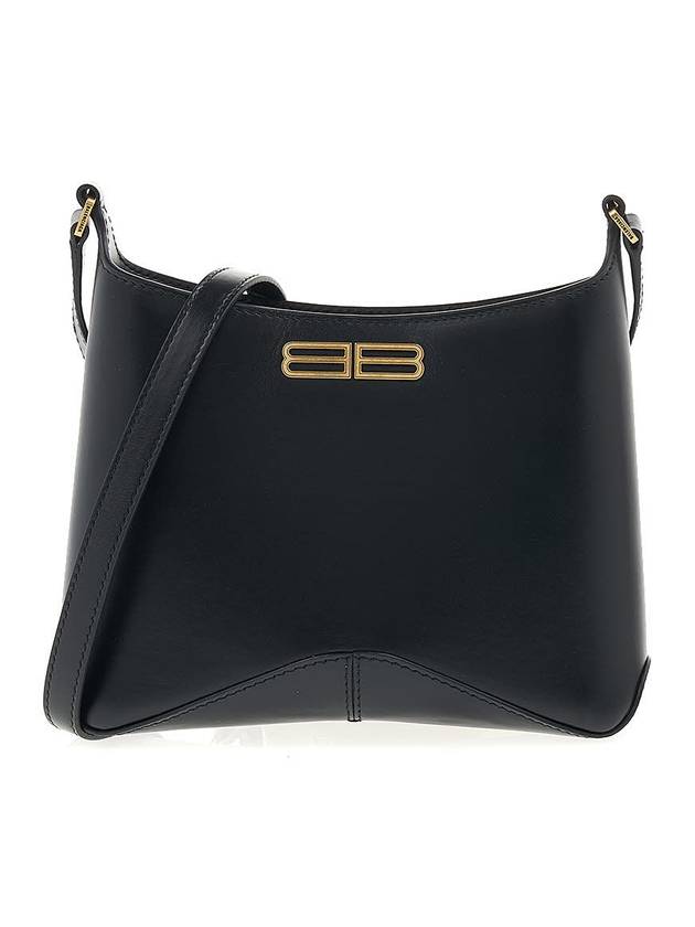 Double B Logo Hobo Shoulder Bag Black - BALENCIAGA - BALAAN 1