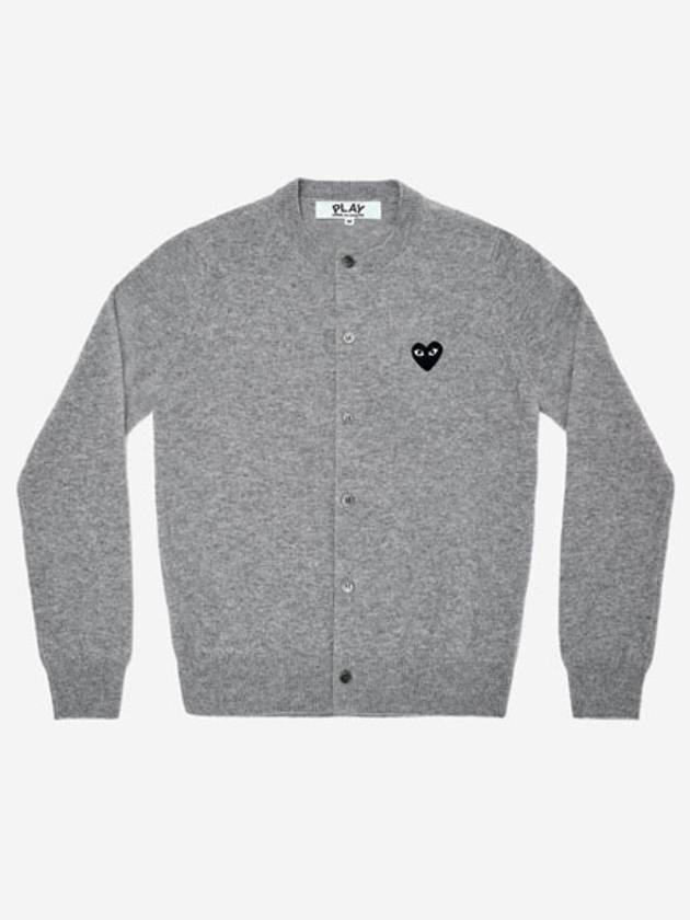 Play Black Heart Knit Cardigan Gray AX N023 051 2 - COMME DES GARCONS - BALAAN 1