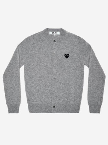 Play Black Heart Knit Cardigan Gray AX N023 051 2 - COMME DES GARCONS - BALAAN 1