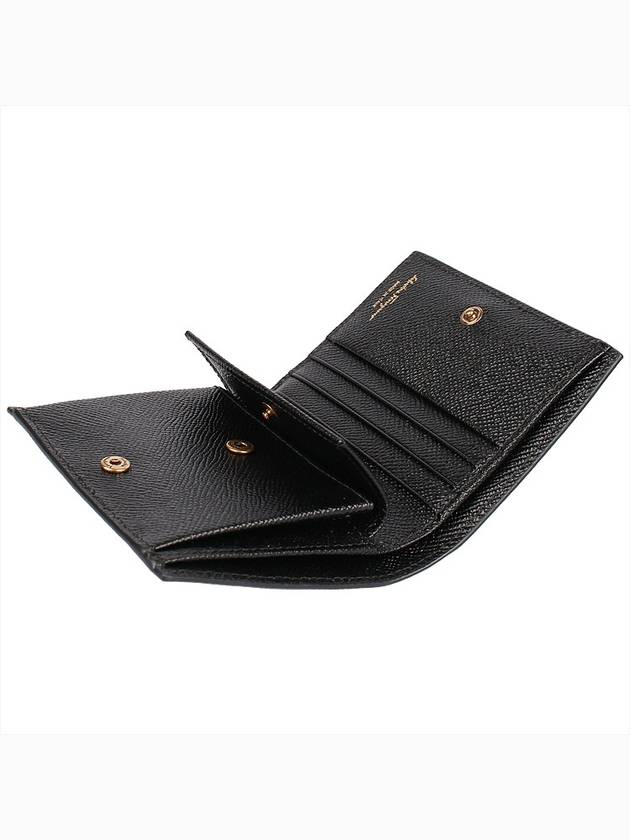 Gancini Compact Half Wallet Black - SALVATORE FERRAGAMO - BALAAN 8