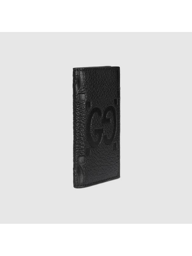 Jumbo GG Leather Card Wallet Black - GUCCI - BALAAN 4