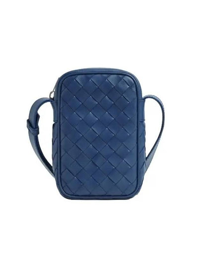 Intrecciato Zipper Leather Mini Cross Bag Navy - BOTTEGA VENETA - BALAAN 2